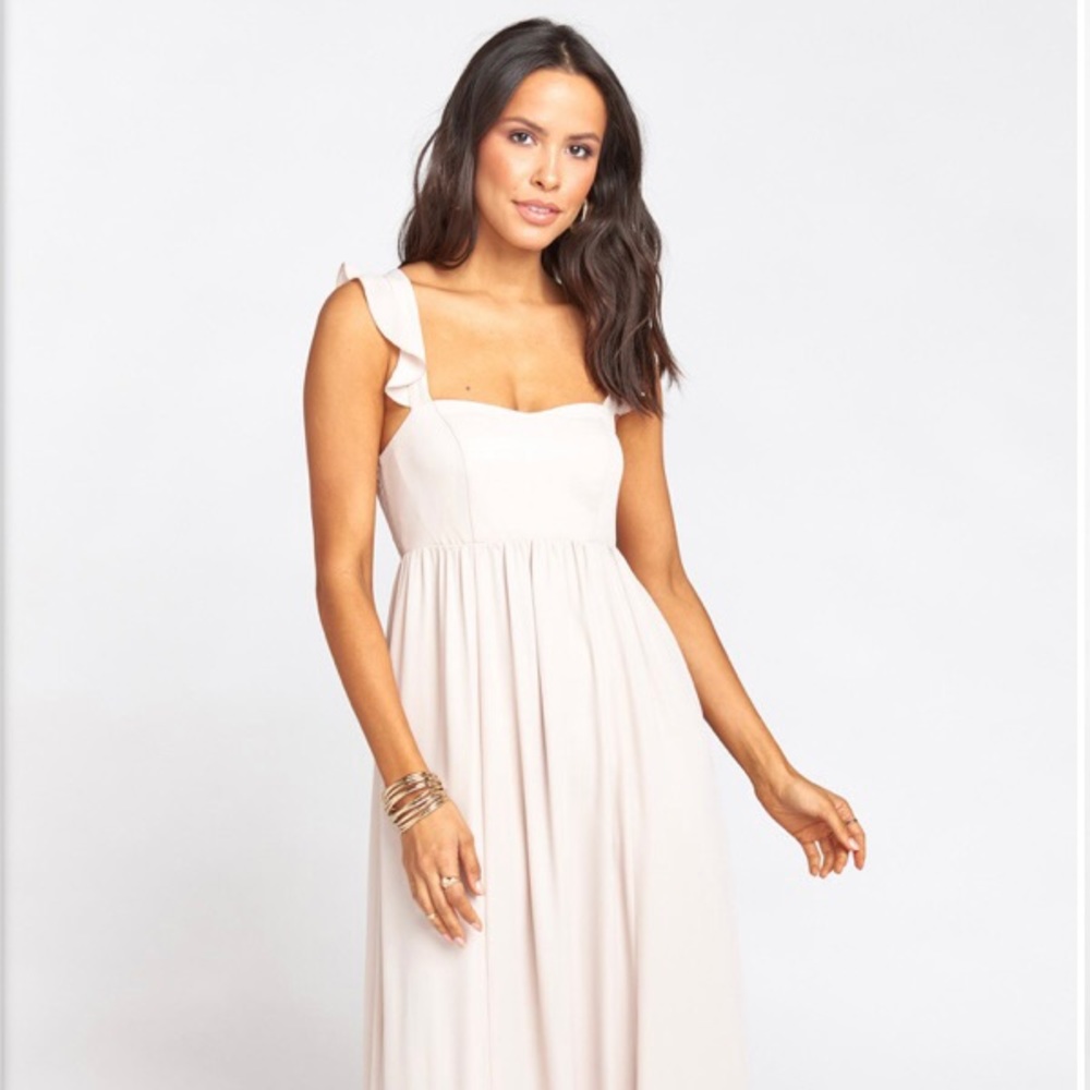 June Maxi Dress in Show me the ring crisp